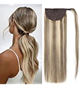 Ugrace Hair Ponytail Extension Human Hair Virgin Straight Human Hair Wrap Around Long Ponytail Cl...
