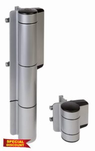 Locinox 180 Gate Hinge Self-Closing Aluminium Silver Anodised Mammoth (incl. Dino)