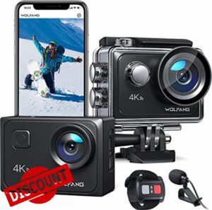 WOLFANG Action Camera 4K 60FPS 24MP GA300