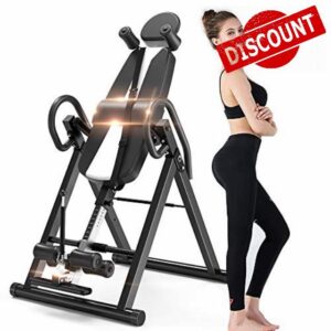 YOLEO Gravity Heavy Duty Inversion Table with Adjustable Headrest & Protective Belt Back Stretcher Machine for Pain Relief Therapy