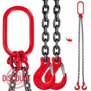 Mophorn 2m x 2 Leg x 8mm Lifting Chain Sling 2 Tonne High Temperature Resistance Wearproof G8