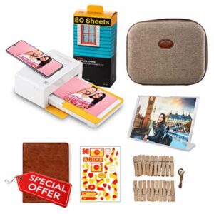 KODAK Dock Plus 4x6 Instant Photo Printer Accessory Gift Bundle – Bluetooth Portable Photo Printer Full Color Printing – Mobile App Compatible with iOS and Android – Convenient and Practical