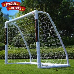 NORTHERN STONE Ultimate All Weather uPVC Football Goal 6ft x 4ft Garden Portable Football Goals 70mm Thick PVC Goal Posts + Football Net Integrated Locking System Kids