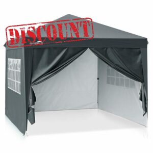 EAGLE PEAK 3m x 3m Pop Up Gazebo Tent with 4 Side Walls