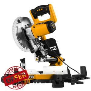 JCB 210mm Brushless Sliding Mitre with Laser Guide & Dust Collection Feature