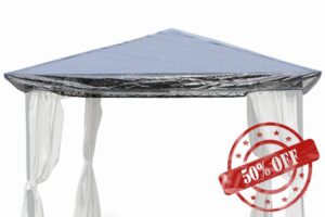 GRASEKAMP Qualität seit 1972 40033 Protective Cover 3 x 3 m Tarpaulin Gazebo Hardtop Rain Cover Transpare