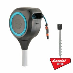 Gardena Garden Hose Box RollUp M (turquoise) 20 m: Swivel hose box