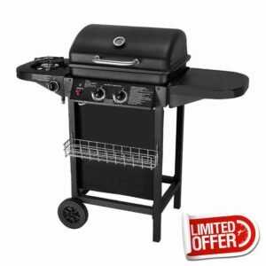 BROILUCK Outdoor Garden Gas Grill 2 + 1 Burner Outdoor Kitchen Grill Trolley Grill Statio