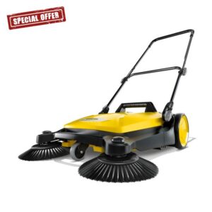 Karcher S 4 Twin Walk-Behind Outdoor Hand Push Floor Sweeper - 5.25 Gallon Capacity