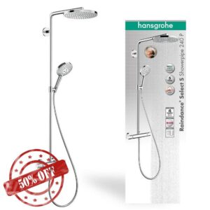hansgrohe Raindance Select S Showerpipe 240 1jet PowderRain with thermostatic shower mixe