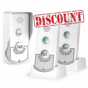 Elebinke Wireless Intercom Doorbell-Waterproof Portable Voice Intercom Doorbell with 2000mAh Rechargeable Battery