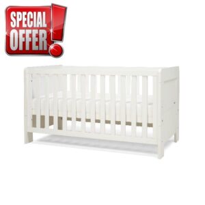 Tutti Bambini Alba Cot Bed | 140x70cm | 3in1 Wooden Crib Converts to Toddler Bed