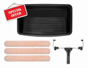 ROLLINGDOG 5PC Upgraded 18 Inch Large Paint Roller Tray Set -18" Paint Roller Frame
