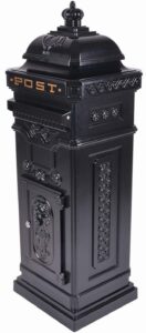 Post Box/Mail Box Freestanding Cast Aluminium Letter Box in Black