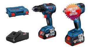 Bosch Professional 18V System Cordless Impact Driver GDR 18V-200 and Cordless Combi Drill GSB 18V-55 (incl. 2X 4.0 Ah GBA 18 V Rechargeable Battery