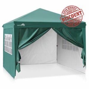 EAGLE PEAK 3m x 3m Pop Up Canopy Tent with 4 Side Walls