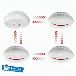 ANKA Wireless Interlinked Smoke & Heat Alarm Bundle(3 Smoke and 1 Heat)|Built in10 Year Battery |Scotland Law Compliant|EN14604 & BS 5446 Certified | Interlinked Fire Alarm
