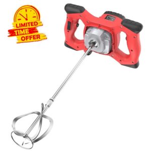 IMAYCC Portable Concrete Cement Mixer 2100W Electric Paddle Mixer Adjustable 6 Speed Handheld Plaster Grout Paint Thinset Mortar Paddle Mixer Drill Mixer Stirring Tool
