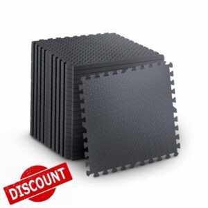 KAYMAN Gym Floor Nonslip Mats - Grey 60 X 60cm | Interlocking EVA Foam Puzzle Mats | Exercise Floor Tiles for Home Fitness Sport Workout Play