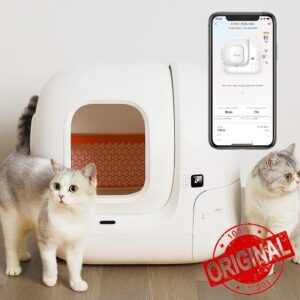 PETKIT Self Cleaning Cat Litter Tray 76L Large Capacity Automatic Clean Cat litter Box with Liners and Litter Mat & Auto Deodorizer Remote Phone Control Suitable for Most Size Cats Toilet (Pura Max)