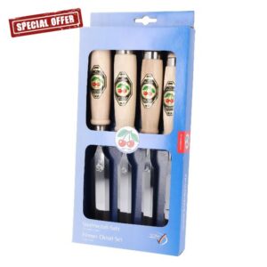 Kirschen 1181000 Firmer Chisel Set with Horn Beam Handle