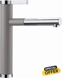 Blanco 518439 Linee-S - alumetalik/Chrome Kitchen Sink tap with a Pull-Out spout Linee-S-alumetalik/chrome-518439