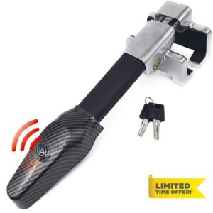 KRASER KR830 Steering Wheel Lock Alarm 120 dB Anti-Theft Car Auto Motorhome Truck Van Universal Vehicle Locking Security Locking Bar