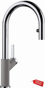 Blanco 521360 Carena-S Vario - alumetalik/Chrome Kitchen Sink tap with a Pull-Out spout Vario-alumetalik/chrome-521360