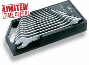 HAZET 450N/12NRS Hexagon Profile Double Open-End Wrench Set - Chrome-Plated