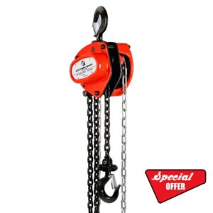 G Manual Chain Block Hoist Come Along 1000KG Capacity 3M Lift Height Heavy Duty Hooks Commercial Grade Steel for Lifting Pulling Constructio