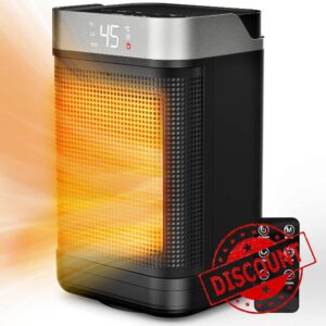 1500W Electric Ceramic Heater Portable Space Fan Heater 90°Oscillation Mini Heater with Remote Control