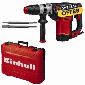 Einhell TE-RH 40 3F Rotary Hammer Drill Kit | SDS Max 3-in-1 Drill - Pneumatic Impact Drilling / Chiselling With and Without Lock | 1050W