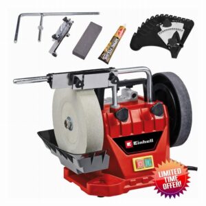 Einhell TC-WG 200 Wet Bench Grinder |High Speed Wet-Stone Grinding Wheel and 180 x 30mm Leather Honing Wheel| Electric Wet Grinder for Grinding