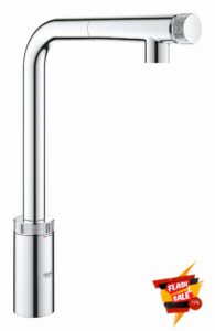 GROHE Minta SmartControl - Kitchen Tap with Pull-Out Spray Head (High L-Spout t