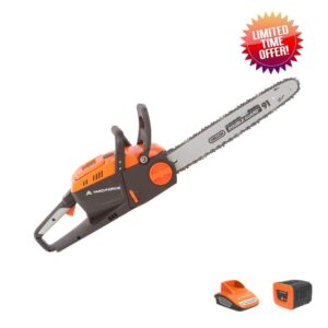 Yard Force 40V Cordless 35cm Oregon Bar Chainsaw with 2.5Ah Lithium-Ion Battery and Charger -Part Of GR 40 Range - LS G35