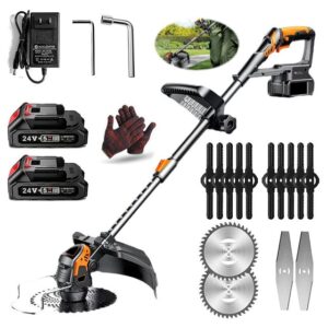 Garden Strimmer Cordless Grass Trimmer Electric Weed Wacker with Three Kinds Spare Blades