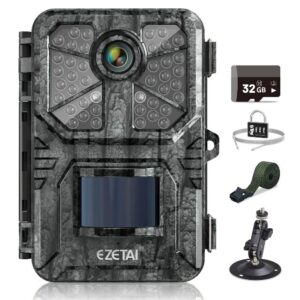 EZETAI Wildlife Camera 20MP 1520P Trail Cameras with night vision motion activated IP66 Waterproof Cam for Garden Camera Trap and Outdoor Nature Wildlife Scouting