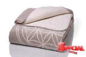 Glart blanket grey-ecru Flower of Life XL