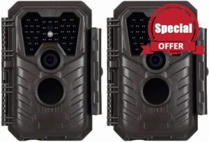 Trail Game Camera 24MP 1296P H.264 MP4/MOV Video 100ft Night Vision 0.1S Trigger Motion Activated Easy Operate Waterproof Wildlife Hunting Deer Cam Password Protected (Dark-red)