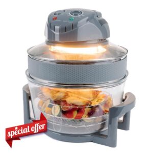 LIVIVO 17L Halogen Oven Cooker with Self-Cleaning 1400W Element and Easy Analogue Controls