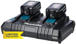 Makita BL1840B x 2 + DC18RD 18 V Battery Plus Twin Charger - Black (Pack of 2)