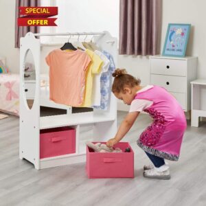 Liberty House Toys Children's White Wooden Dress Up with Storage Bins