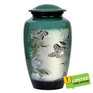 HLC Butterfly Cremation Urn for Human Ashes - Adult Funeral Urn Handcrafted - Affordable Urn for Ashes (Adult (200 lbs) – 10.5 x 6 “