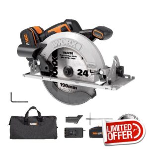 WORX WX520 18V(20V MAX) 190mm Cordless Brushless Circular Saw