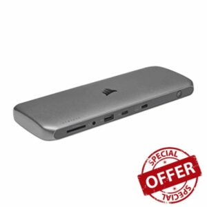 Corsair TBT200 Thunderbolt™ 4 Dock - Up to 96W Power Delivery - 4x Thunderbolt 4 Ports - Thunderbolt Dock Utility - 4x USB Type-A Ports - USB Type-C Port - SD 4.0 Card Reader - 2.5Gb Ethernet Po
