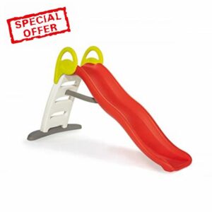 Smoby Kids Funny Outdoor Slide with Long Double Dip Slide in Fun Colours with Garden Hose Attachment for Hours of Play