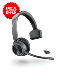 Poly Voyager 4310 UC Wireless Headset - Single-Ear Bluetooth Headset w/Noise-Canceling Boom Mic - Long Battery Life - Connect to PC/Mac/Mobile via Bluetooth - Works w/Teams