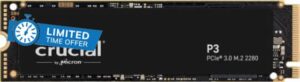 Crucial P3 4TB M.2 PCIe Gen3 NVMe Internal SSD - Up to 3500MB/s - CT4000P3SSD801 (Acronis Edition)