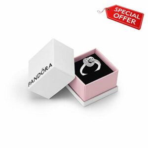 Pandora Moments Women's Sterling Silver Knotted Heart Cubic Zirconia Ring