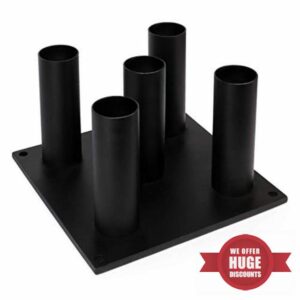 Yes4All Steel Vertical Barbell Holder Stand - Barbell Storage Rack For Olympic Bar - Optional: 5 Bars or 9 Bars